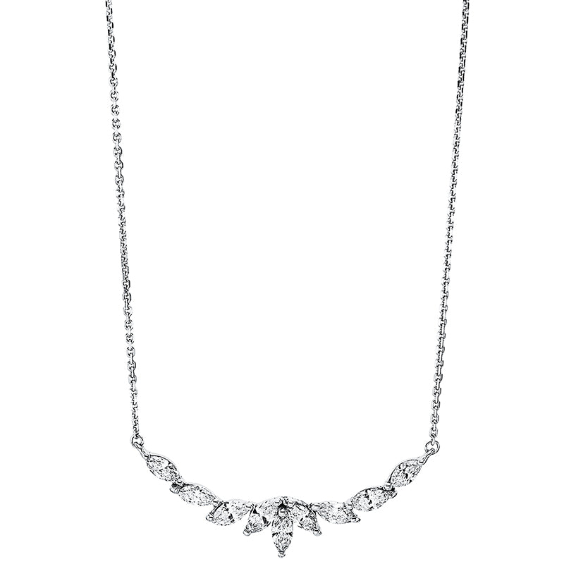 Collier 18 kt WG, 9 Nav. 0,80 ct, TW-vsi/si