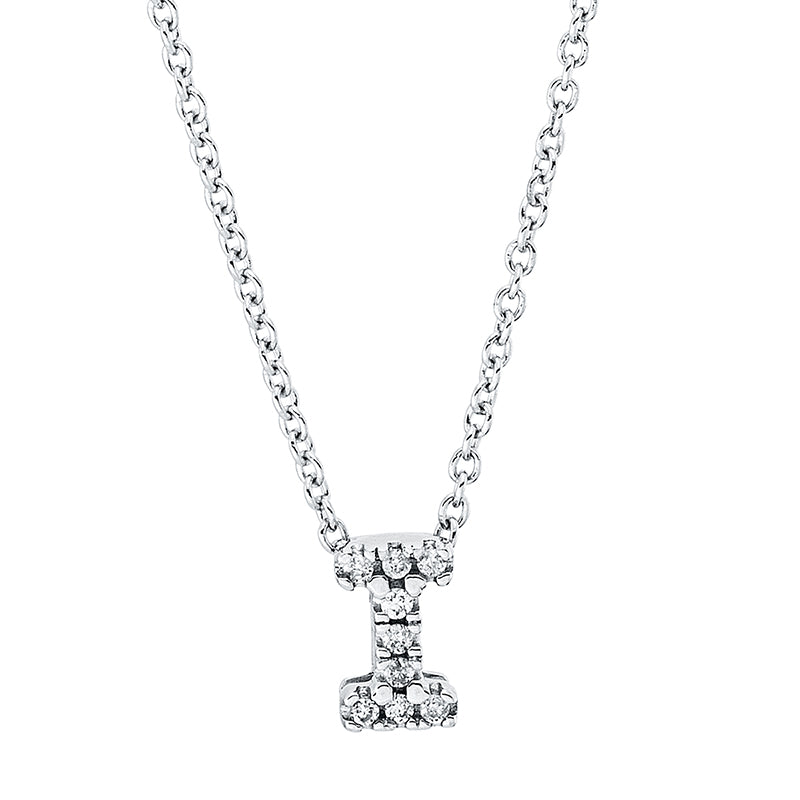Collier 18 kt WG, mit ZÖ 40 cm, 9 Brill. 0,02 ct, TW-si