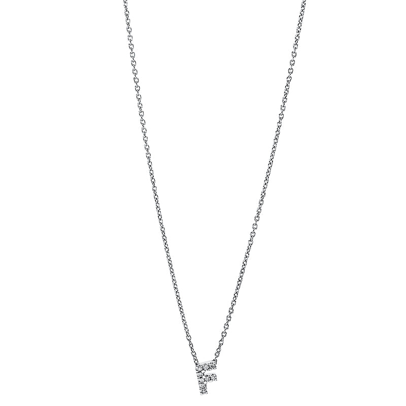 Collier 18 kt WG, mit ZÖ 40 cm, 9 Brill. 0,02 ct, TW-si
