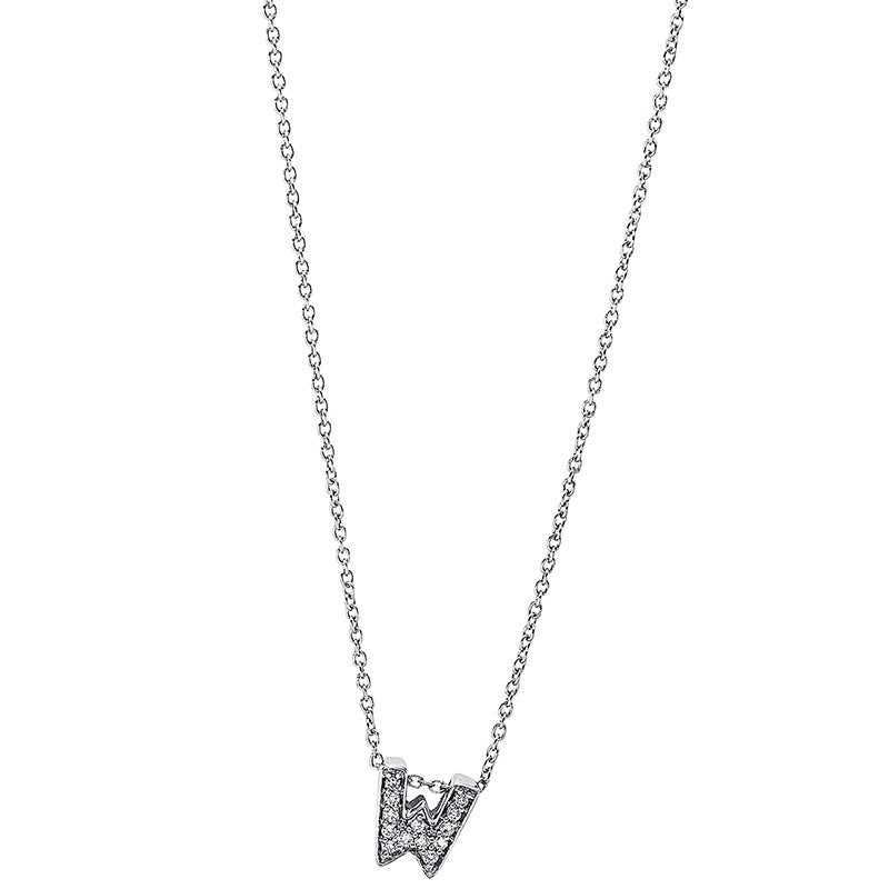 Collier 18 kt WG, mit ZÖ 40 cm, 13 Brill. 0,03 ct, TW-si