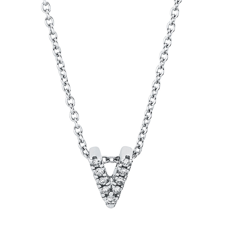 Collier 18 kt WG, mit ZÖ 40 cm, 9 Brill. 0,03 ct, TW-si