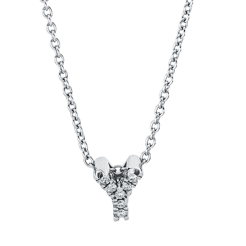 Collier 18 kt WG, mit ZÖ 40 cm, 7 Brill. 0,03 ct, TW-si
