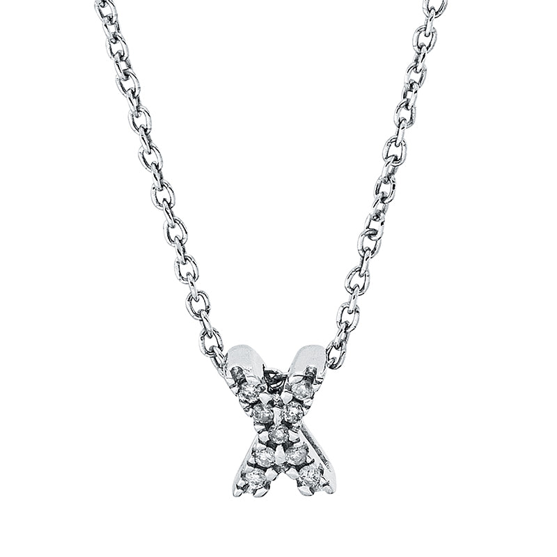 Collier 18 kt WG, mit ZÖ 40 cm, 9 Brill. 0,02 ct, TW-si