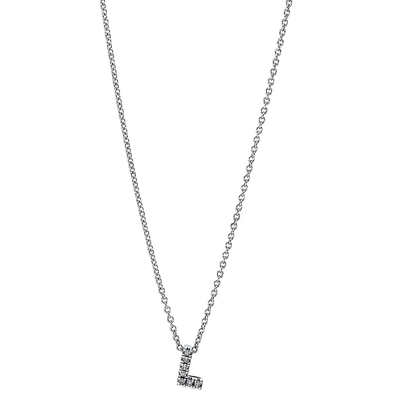 Collier 18 kt WG, mit ZÖ 40 cm, 7 Brill. 0,02 ct, TW-si