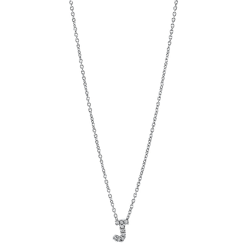 Collier 18 kt WG, mit ZÖ 40 cm, 9 Brill. 0,02 ct, TW-si