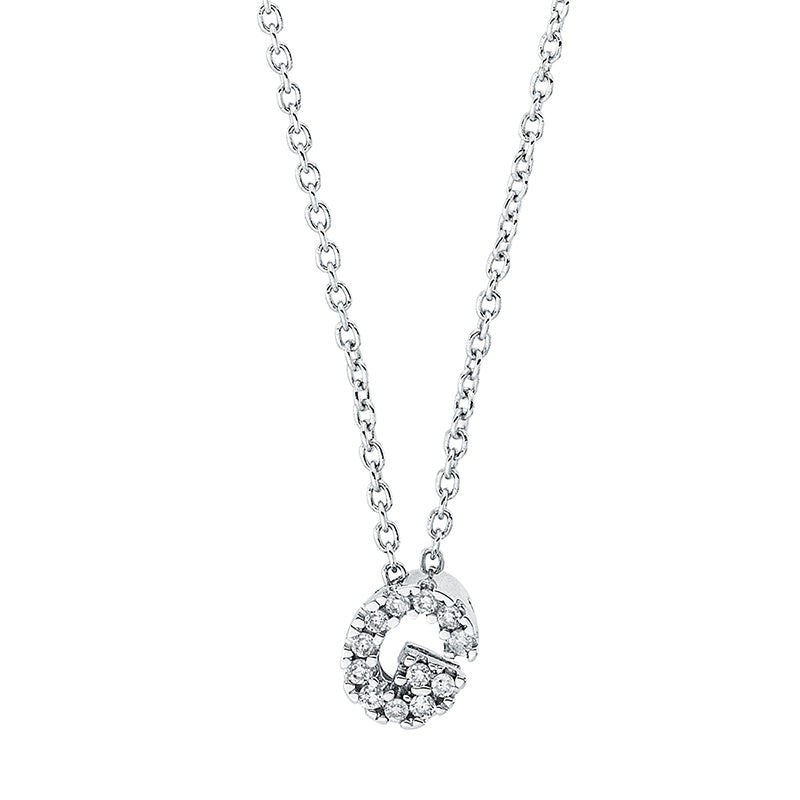Collier 18 kt WG, mit ZÖ 40 cm, 12 Brill. 0,03 ct, TW-si