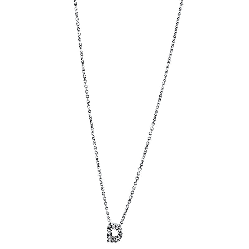 Collier 18 kt WG, mit ZÖ 40 cm, 12 Brill. 0,03 ct, TW-si