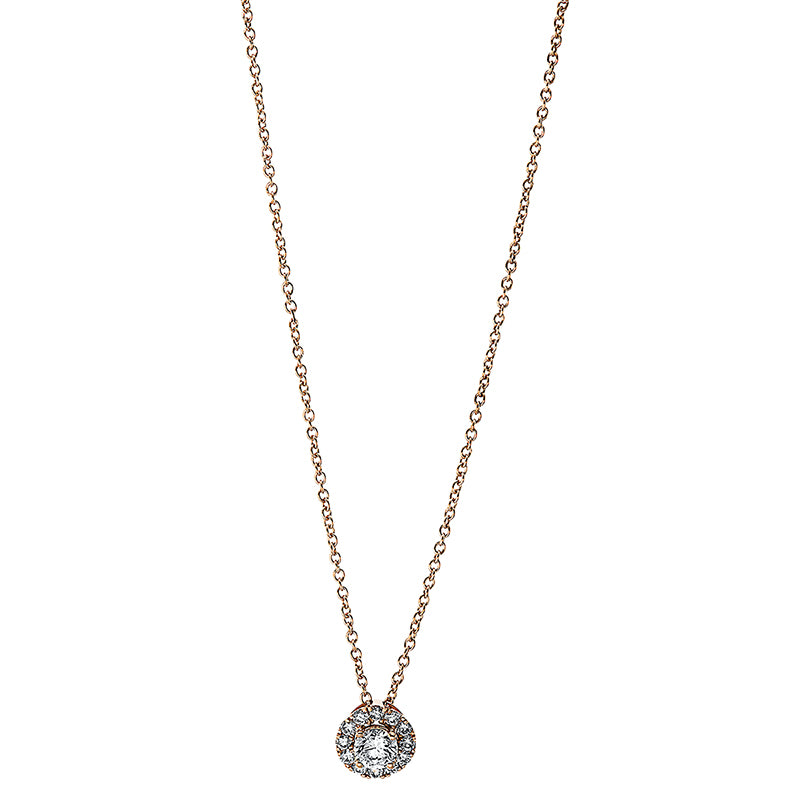 Collier 18 kt RG, 1 Brill. 0,19 ct, TW-si, 12 Brill. 0,12 ct, TW-si