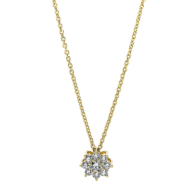 Collier 18 kt GG, 1 Brill. 0,09 ct, TW-si, 8 Brill. 0,17 ct, TW-si
