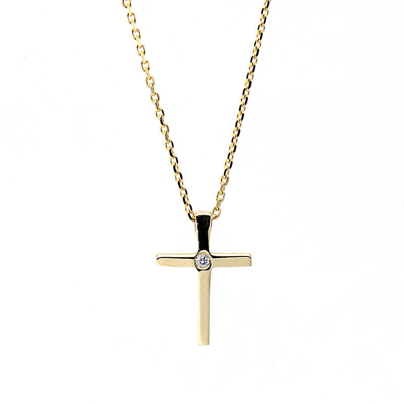 Collier 18 kt GG, 1 Brill. 0,01 ct, TW-si