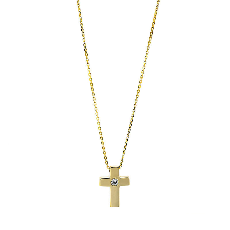 Collier 18 kt GG, 1 Brill. 0,02 ct, TW-si
