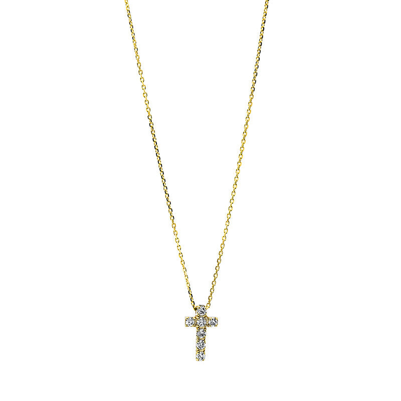 Collier 18 kt GG, 7 Brill. 0,10 ct, TW-si