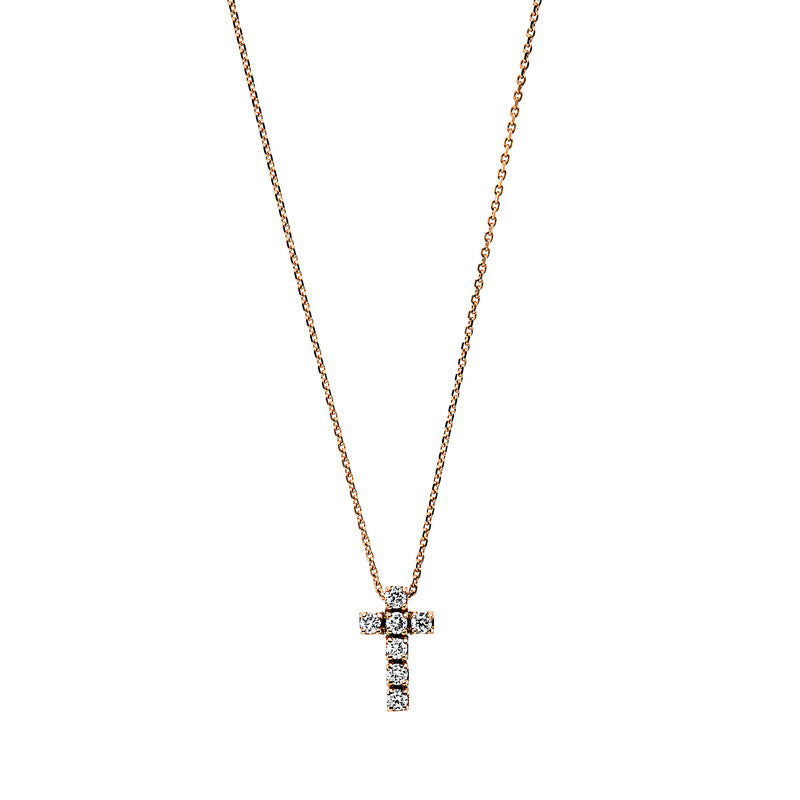 Collier 18 kt RG, 7 Brill. 0,10 ct, TW-si