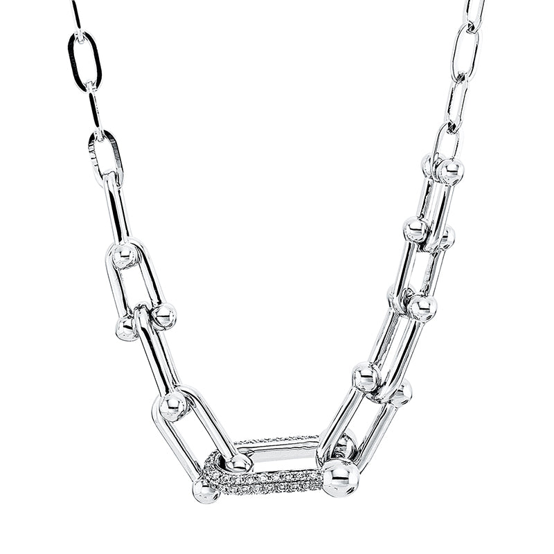 Collier 18 kt WG, 61 Brill. 0,22 ct, TW-si
