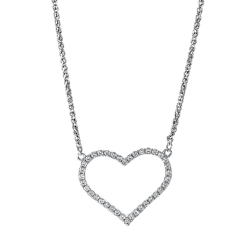 Collier 18 kt WG Herz. 38 Brillanten 0.24 ct. TW-si. L:43.2 cm