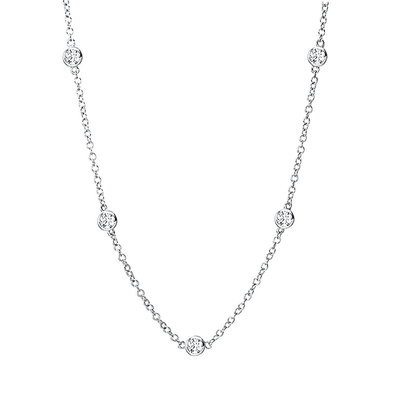 Collier 18 kt WG, 9 Brill. 0,59 ct, TW-si