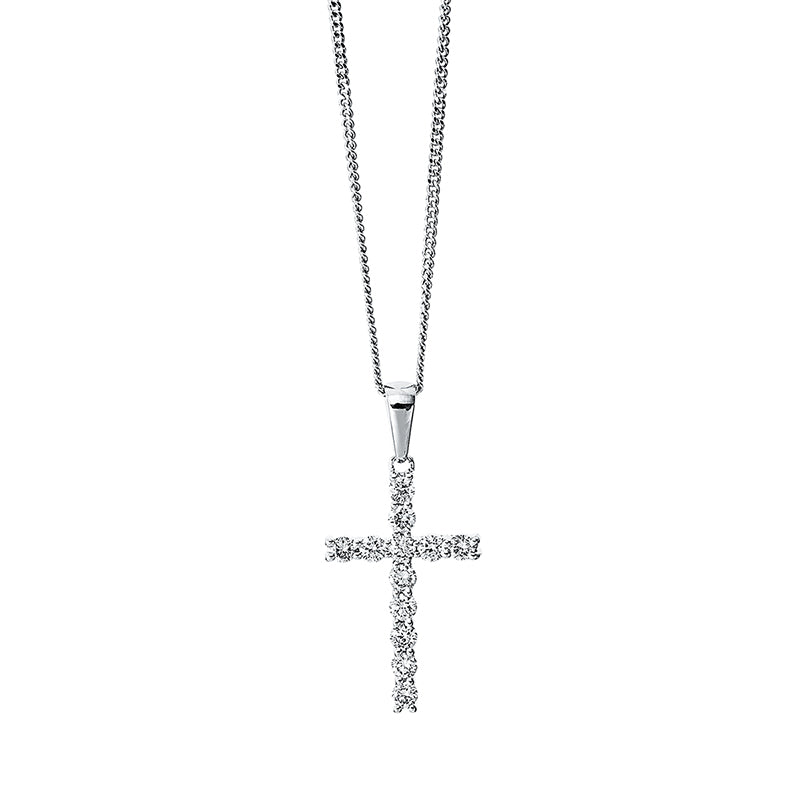 Collier 18 kt WG, 12 Brill. 0,25 ct, TW-si