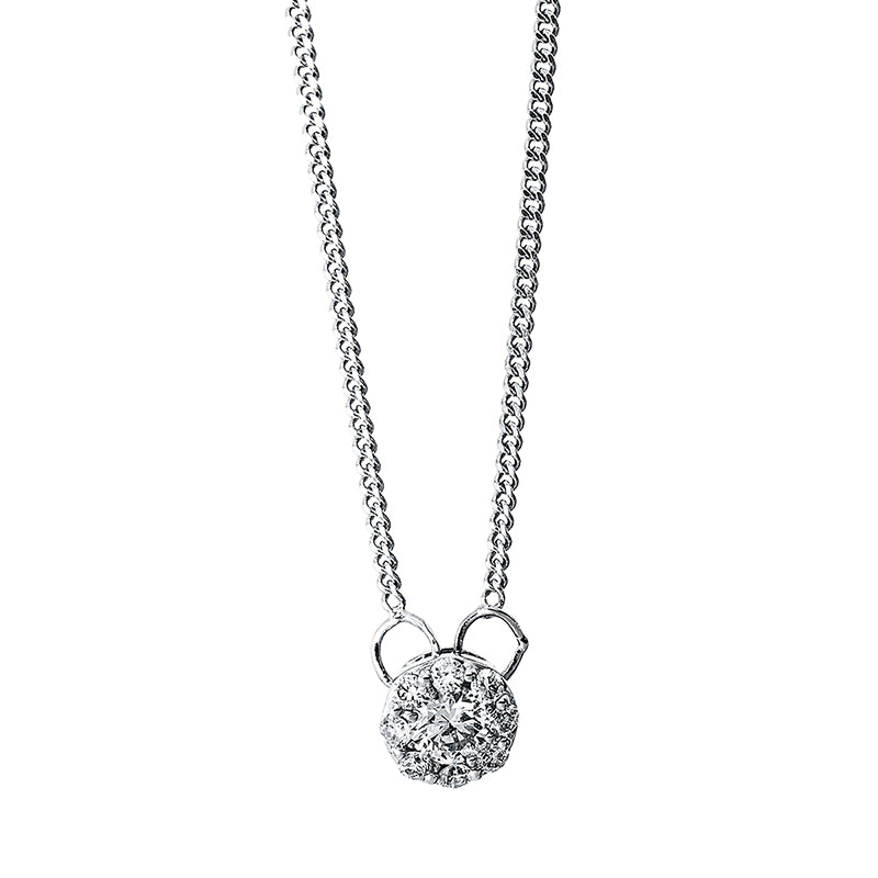 Collier 18 kt WG, 1 Brill. 0,08 ct, TW-si, 8 Brill. 0,06 ct, TW-si