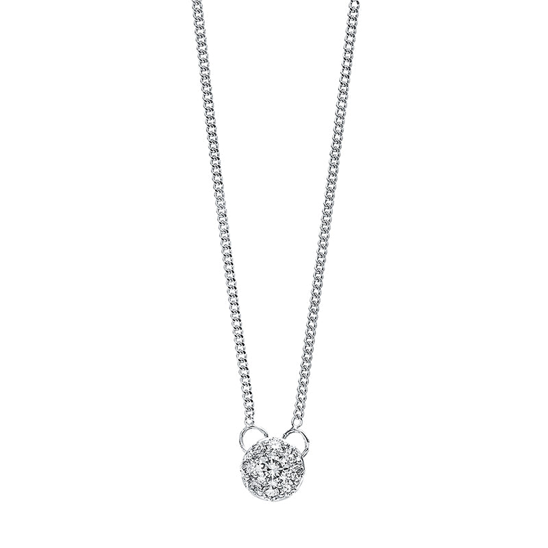 Collier 18 kt WG, 1 Brill. 0,10 ct, TW-si, 8 Brill. 0,10 ct, TW-si