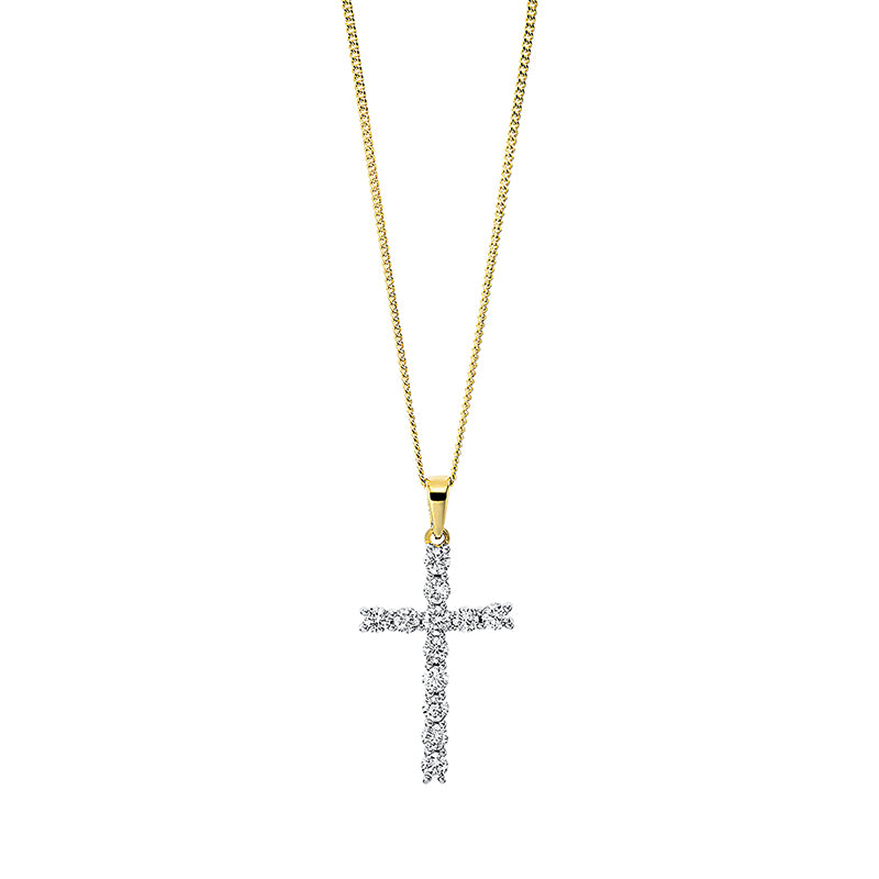 Collier 18 kt GG, Fassung rhodiniert, 12 Brill. 0,50 ct, TW-si
