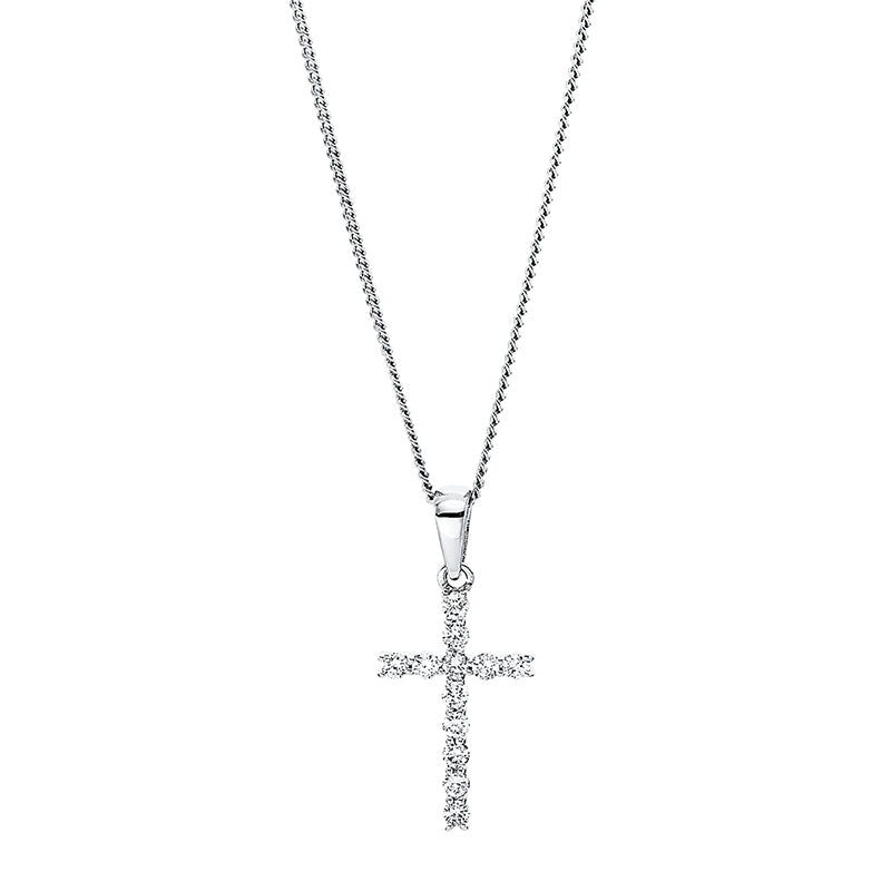 Collier 18 kt WG, 12 Brill. 0,15 ct, TW-si