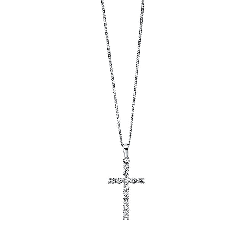 Collier 18 kt WG, 12 Brill. 0,35 ct, TW-si