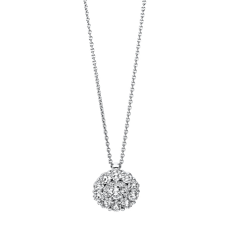 Collier 18 kt WG, 10 Brill. 0,04 ct, TW-si, 10 Brill. 0,30 ct, TW-si, 1 Brill. 0,09 ct, TW-si