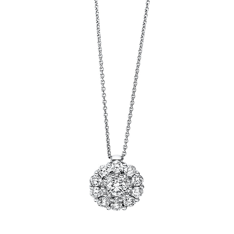 Collier 18 kt WG, 10 Brill. 0,05 ct, TW-si, 10 Brill. 0,34 ct, TW-si, 1 Brill. 0,15 ct, TW-si