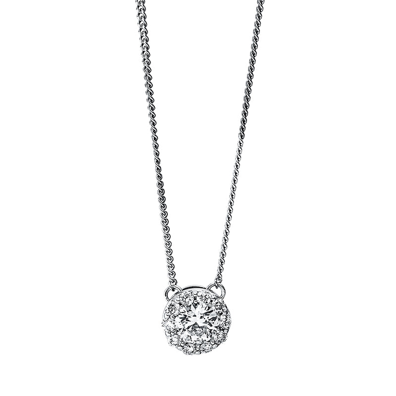 Collier 18 kt WG, 10 Brill. 0,10 ct, TW-si, 1 Brill. 0,20 ct, TW-si