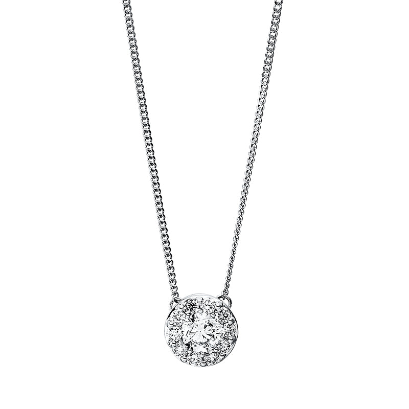 Collier 18 kt WG, 10 Brill. 0,18 ct, TW-si, 1 Brill. 0,33 ct, TW-si