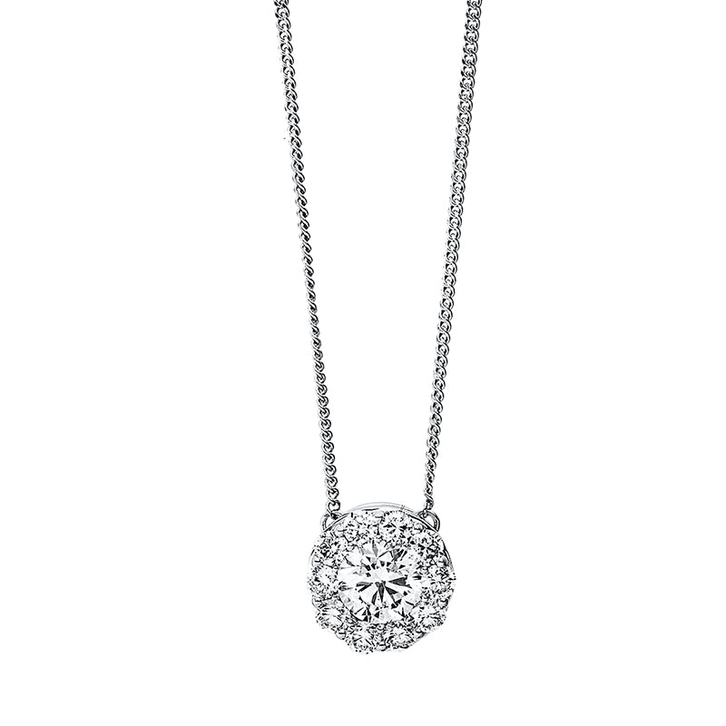 Collier 18 kt WG, 10 Brill. 0,33 ct, TW-si, 1 Brill. 0,47 ct, TW-si