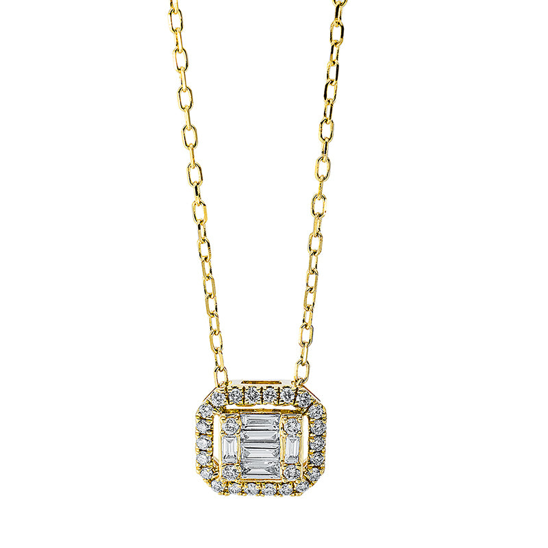 Collier 18 kt GG, mit ZÖ 40 cm and 43cm, 6 Bag. 0,12 ct, TW-vsi, 26 Brill. 0,14 ct, TW-si