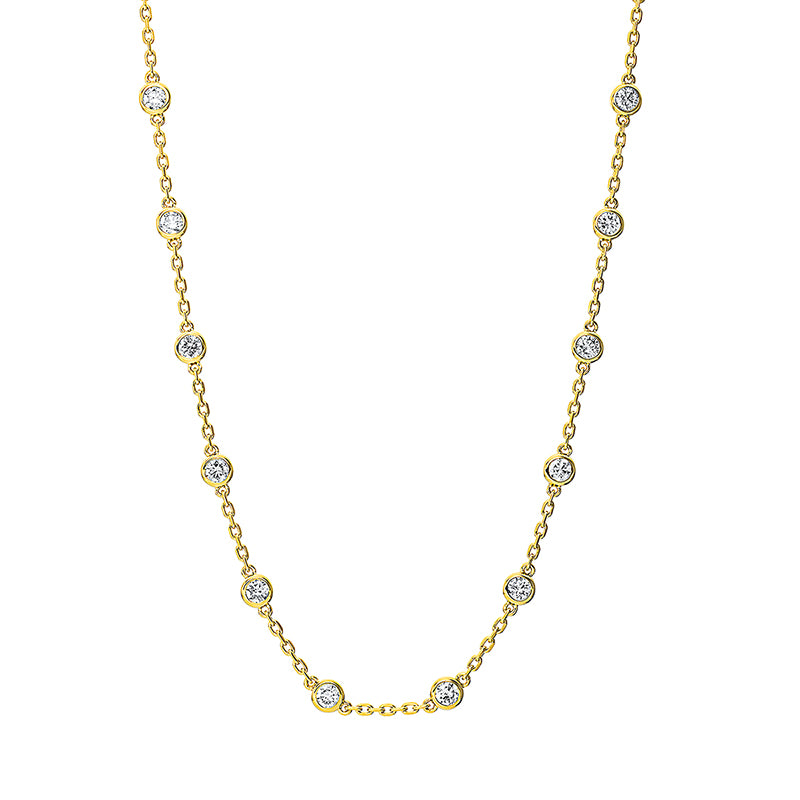 Collier 18 kt GG, 23 Brill. 3,16 ct, TW-si