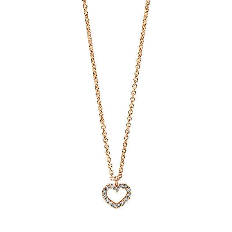 Collier 18 kt RG, mit Öse, 15 Brill. 0,04 ct, TW-si