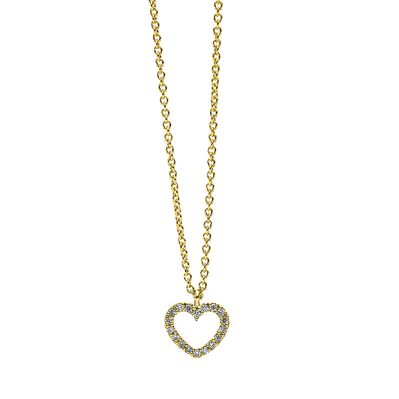 Collier 18 kt GG, mit Öse, 18 Brill. 0,04 ct, TW-si