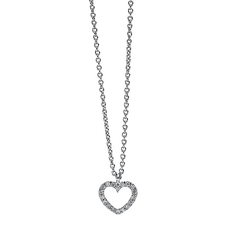 Collier 18 kt WG, mit Öse, 18 Brill. 0,04 ct, TW-si