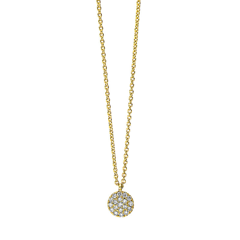 Collier 18 kt GG, mit Öse, 19 Brill. 0,09 ct, TW-si