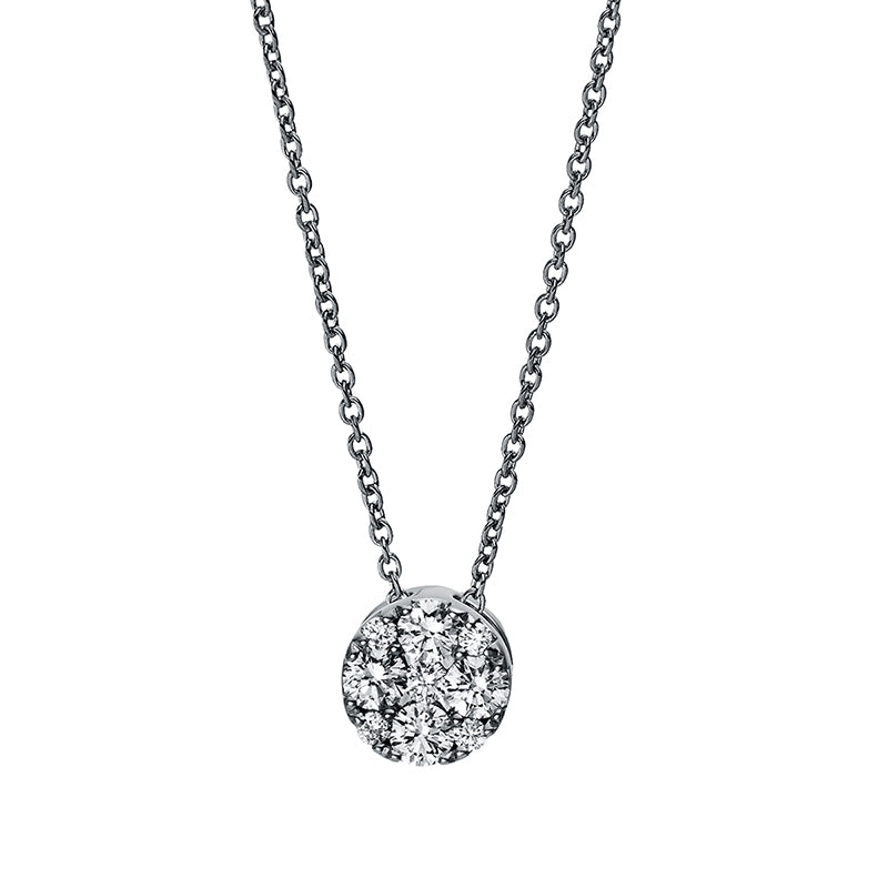 Collier 18 kt WG, 9 Brill. 0,21 ct, TW-si