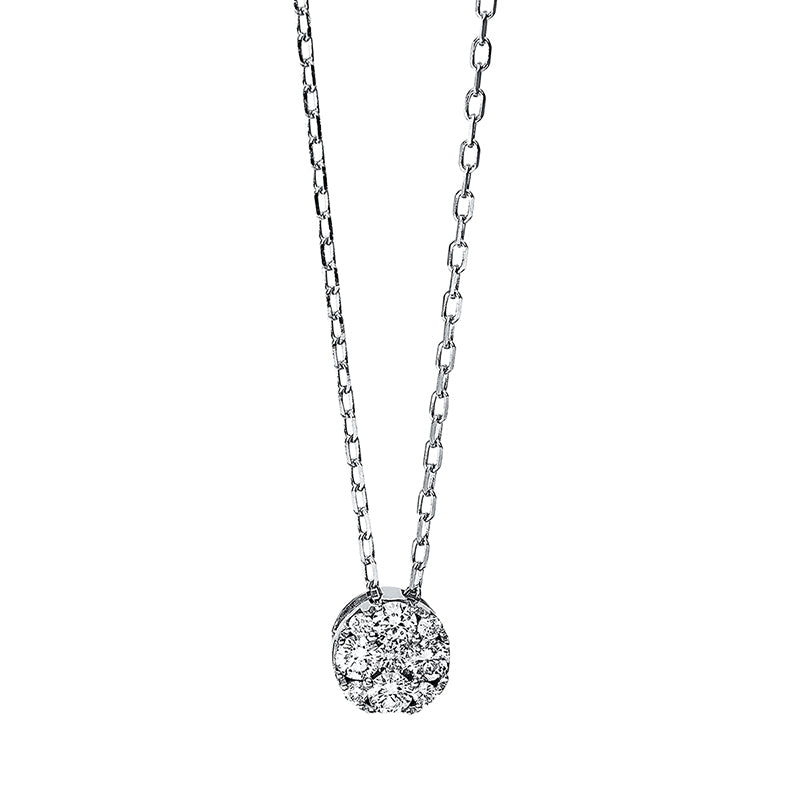 Collier 18 kt WG, 9 Brill. 0,28 ct, TW-si