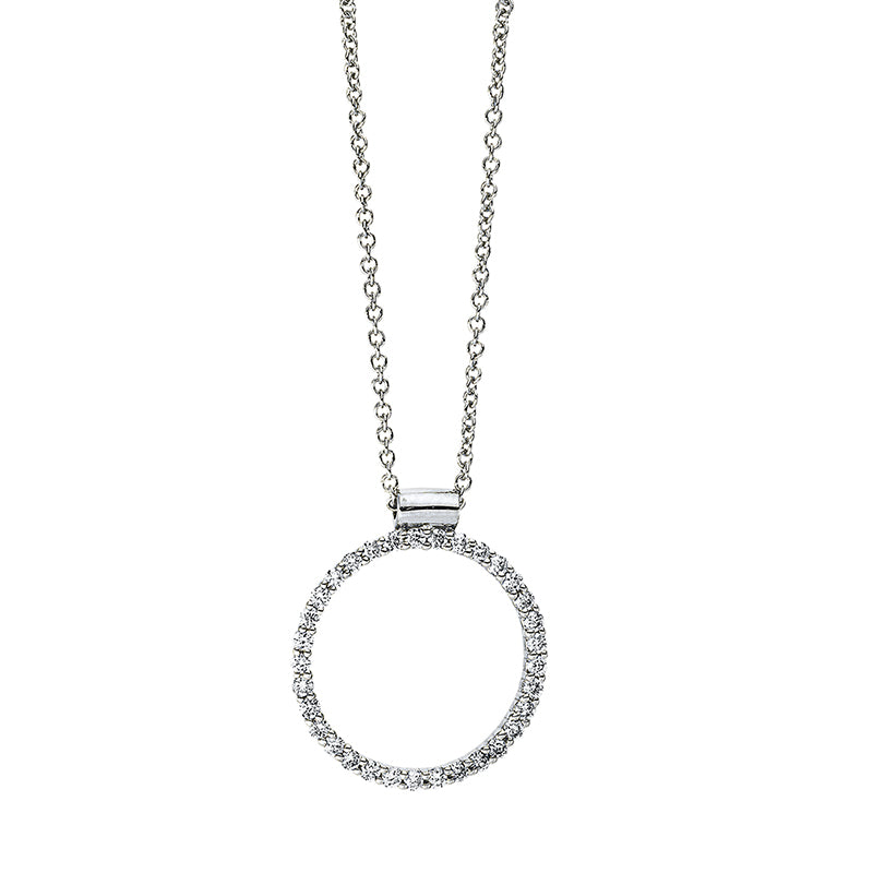 Collier 18 kt WG, mit ZÖ 40 cm, 33 Brill. 0,23 ct, TW-si