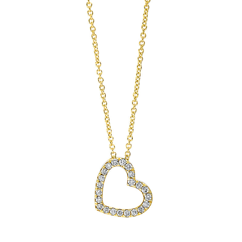 Collier 18 kt GG, mit ZÖ 40 cm, 22 Brill. 0,18 ct, TW-si