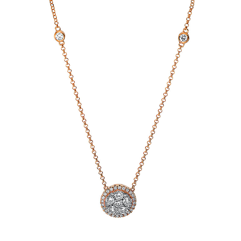 Collier 18 kt RG, 6 Brill. 0,27 ct, TW-si, 31 Brill. 0,17 ct, TW-si
