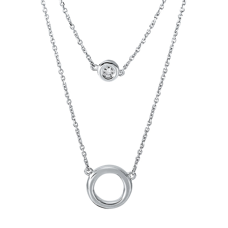 Collier 18 kt WG, 1 Brill. 0,03 ct, W-si