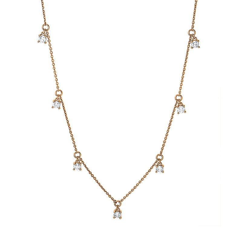 Collier 18 kt RG, 7 Brill. 0,43 ct, W-si