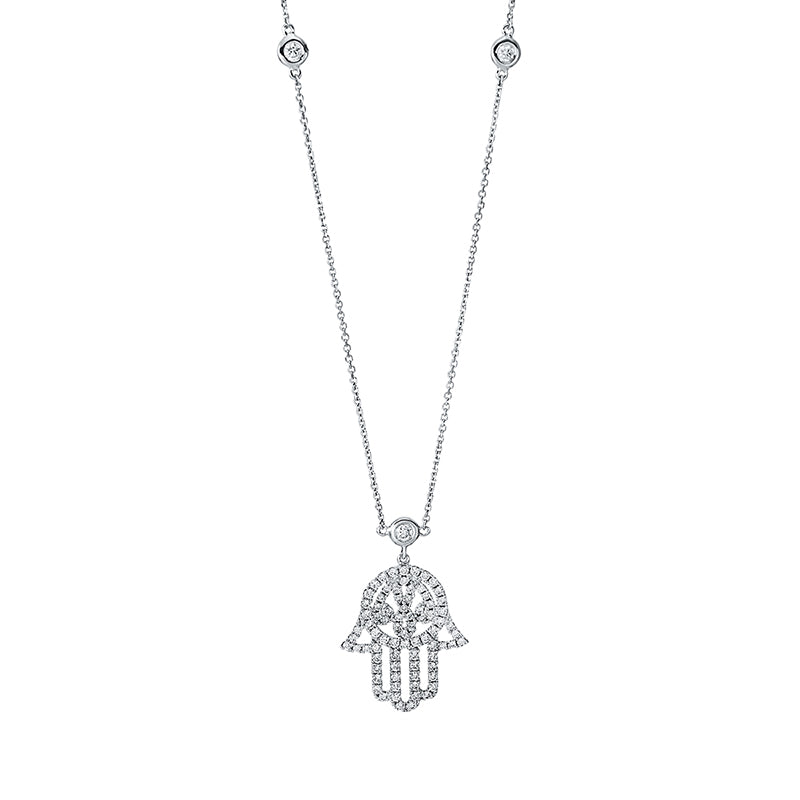Collier 18 kt WG, 82 Brill. 0,55 ct, W-si