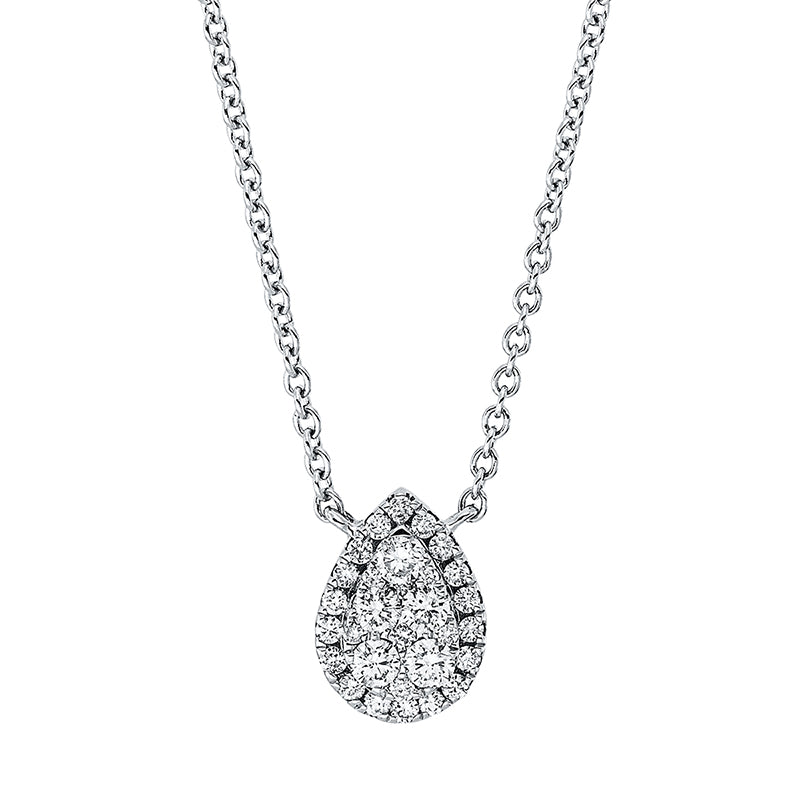 Collier 18 kt WG, mit ZÖ 40 cm, 5 Brill. 0,15 ct, TW-si, 25 Brill. 0,11 ct, TW-si