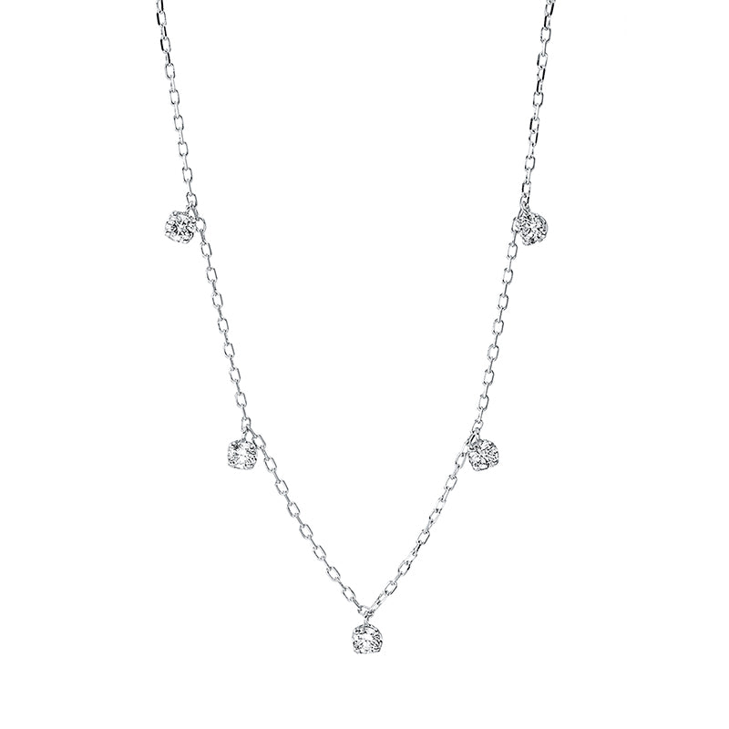 Collier 18 kt WG, 5 Brill. 0,41 ct, TW-si