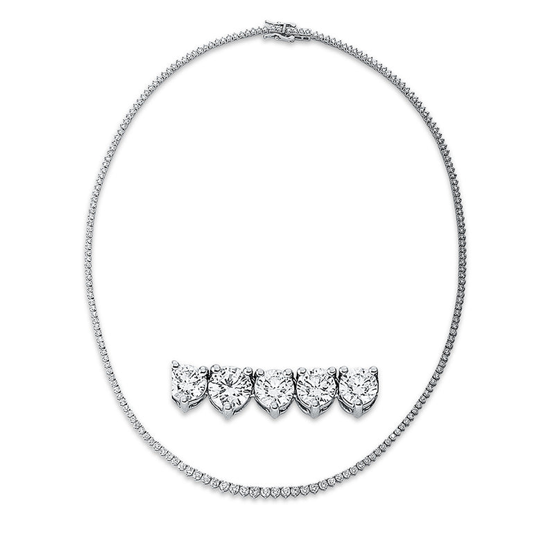 Collier 18 kt WG, 197 Brill. 7,00 ct, TW-si