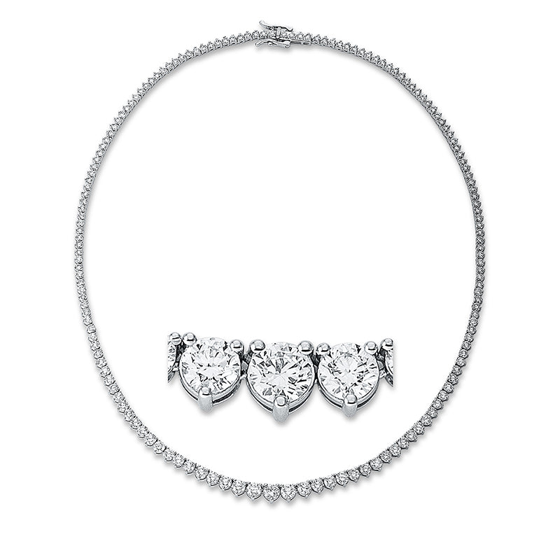 Collier 18 kt WG, 155 Brill. 10,00 ct, TW-si