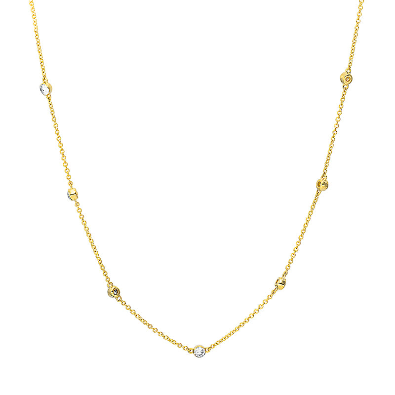 Collier 18 kt GG, 7 Brill. 0,57 ct, TW-si